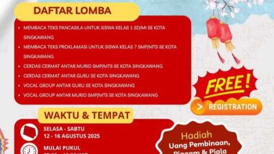 Gebrakan Kemerdekaan! Singkawang Gelar Lomba Pelajar dan Guru Sambut HUT ke-80 RI